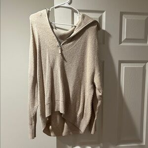 Aerie Quarter Zip Cream Sweater